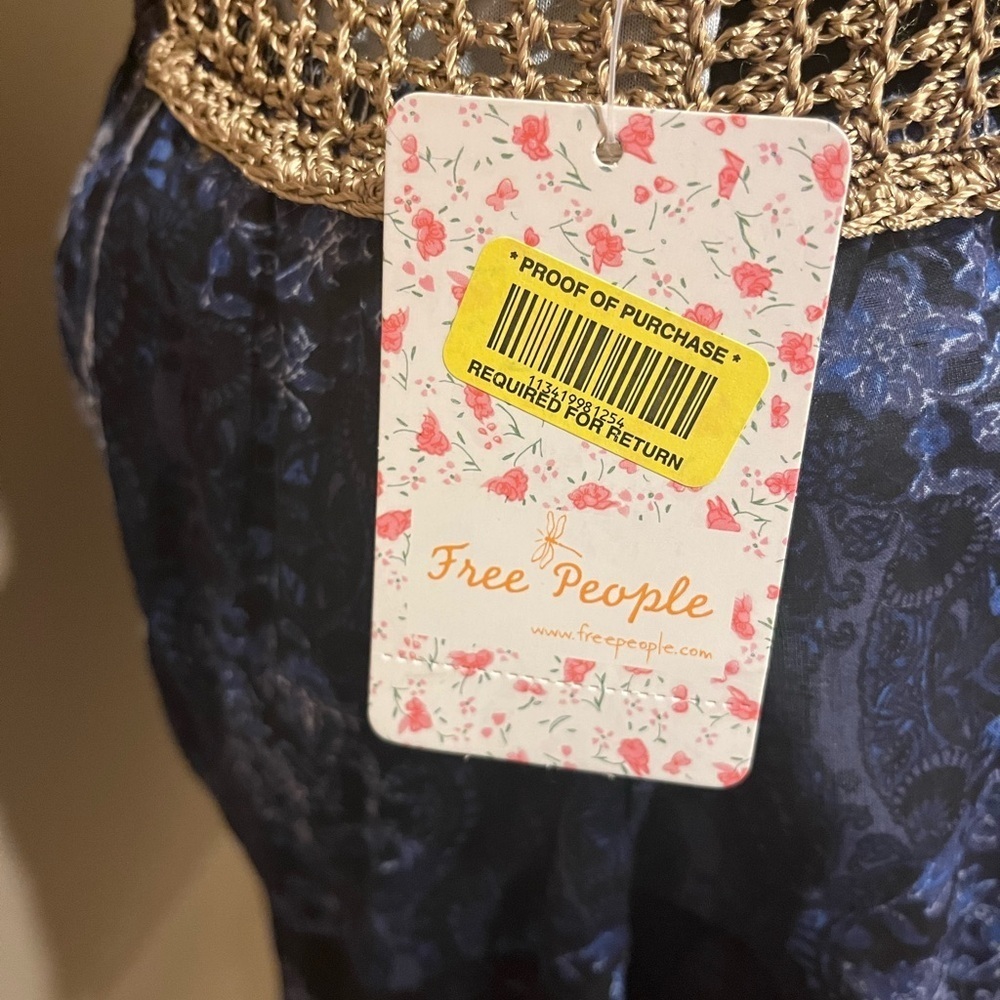 Free People Navy and Blue Floral Mini Dress - Picture 8 of 9